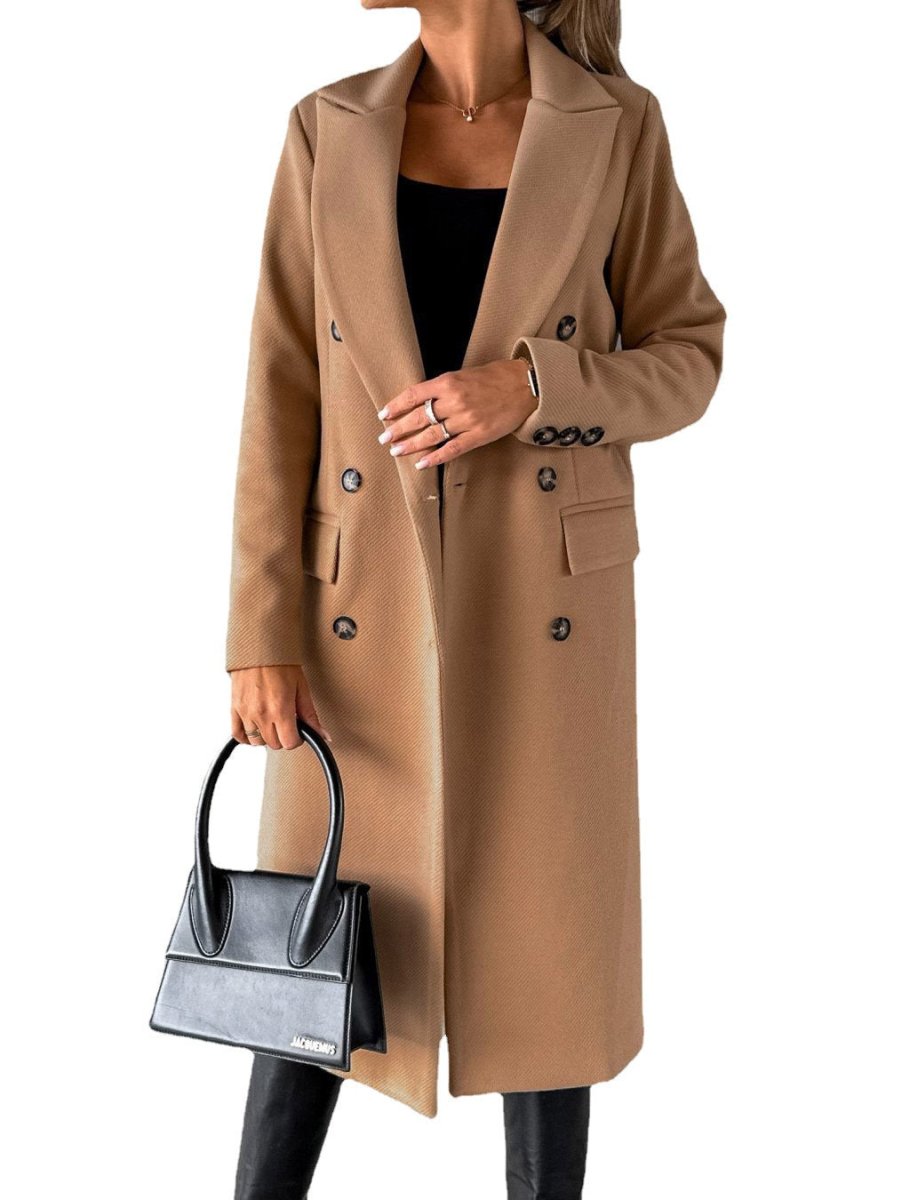 Nalani Women’s Trench Coat – Tailored Fit – Wool Blend – Double - Breasted – Knee Length - Nalani - UK Fashion Clothing and Decor