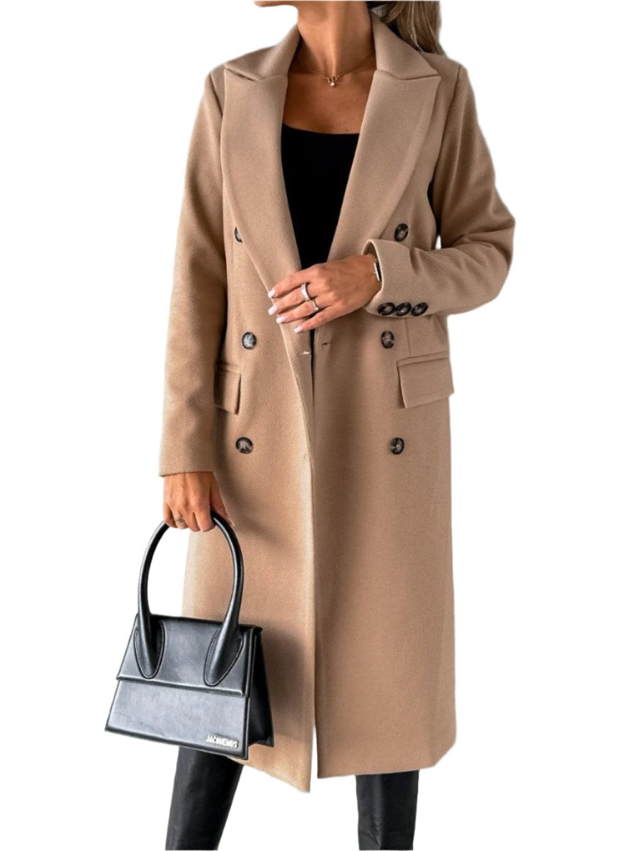 Nalani Women’s Trench Coat – Tailored Fit – Wool Blend – Double - Breasted – Knee Length - Nalani - UK Fashion Clothing and Decor