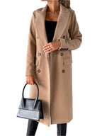Nalani Women’s Trench Coat – Tailored Fit – Wool Blend – Double - Breasted – Knee Length - Nalani - UK Fashion Clothing and Decor