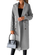 Nalani Women’s Trench Coat – Tailored Fit – Wool Blend – Double - Breasted – Knee Length - Nalani - UK Fashion Clothing and Decor
