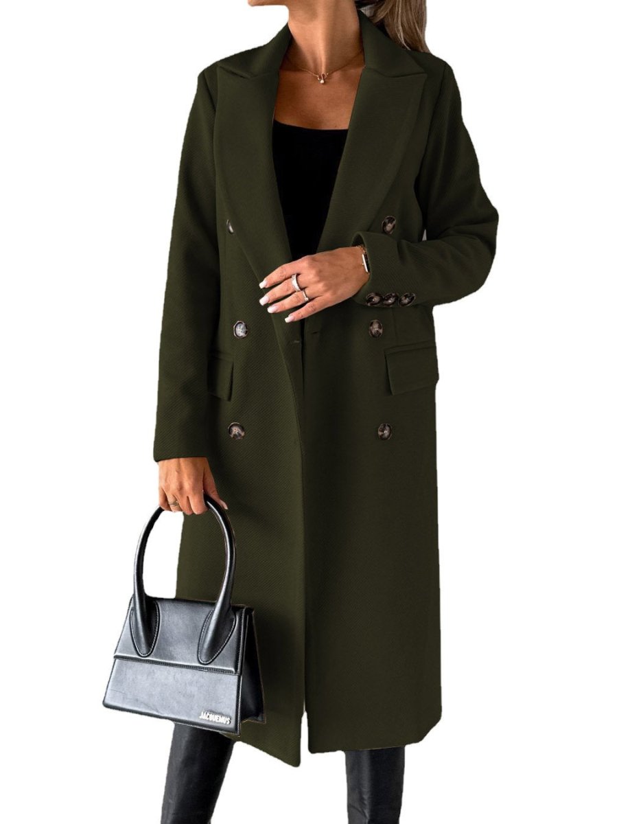 Nalani Women’s Trench Coat – Tailored Fit – Wool Blend – Double - Breasted – Knee Length - Nalani - UK Fashion Clothing and Decor