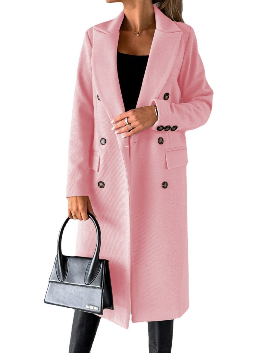 Nalani Women’s Trench Coat – Tailored Fit – Wool Blend – Double - Breasted – Knee Length - Nalani - UK Fashion Clothing and Decor