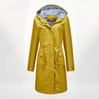 Nalani Women’s Trench Coat – Waterproof Over - Knee – Hooded – Adjustable Waist – Flap Pockets - Nalani - UK Fashion Clothing and Decor