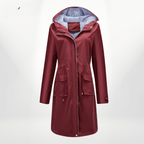 Nalani Women’s Trench Coat – Waterproof Over - Knee – Hooded – Adjustable Waist – Flap Pockets - Nalani - UK Fashion Clothing and Decor