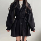 Nalani Women’s Trench Coat – Wool Blend – Belted Waist – Wide Lapel – Mid Length Fit - Nalani - UK Fashion Clothing and Decor