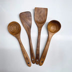 Natural Wooden Kitchen Set – Rustic Wooden Cooking Utensils, Set of 4 or 7 Pieces – RustiCook - Nalani - Fashion Clothing and Decor