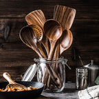 Natural Wooden Kitchen Set – Rustic Wooden Cooking Utensils, Set of 4 or 7 Pieces – RustiCook - Nalani - Fashion Clothing and Decor
