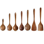 Natural Wooden Kitchen Set – Rustic Wooden Cooking Utensils, Set of 4 or 7 Pieces – RustiCook - Nalani - Fashion Clothing and Decor