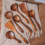 Natural Wooden Kitchen Set – Rustic Wooden Cooking Utensils, Set of 4 or 7 Pieces – RustiCook - Nalani - Fashion Clothing and Decor
