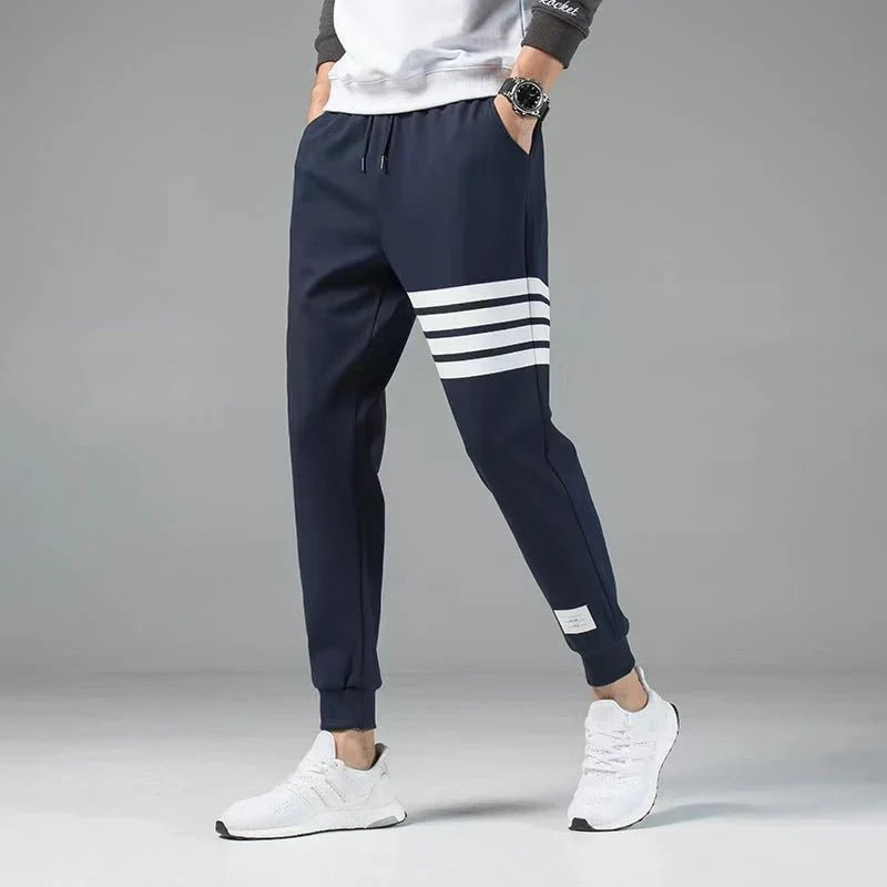 Nolan Striped Jogger Sweatpants Structured Fit Breathable Cotton - Blend - Nalani - Fashion Clothing and Decor