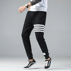 Nolan Striped Jogger Sweatpants Structured Fit Breathable Cotton - Blend - Nalani - Fashion Clothing and Decor