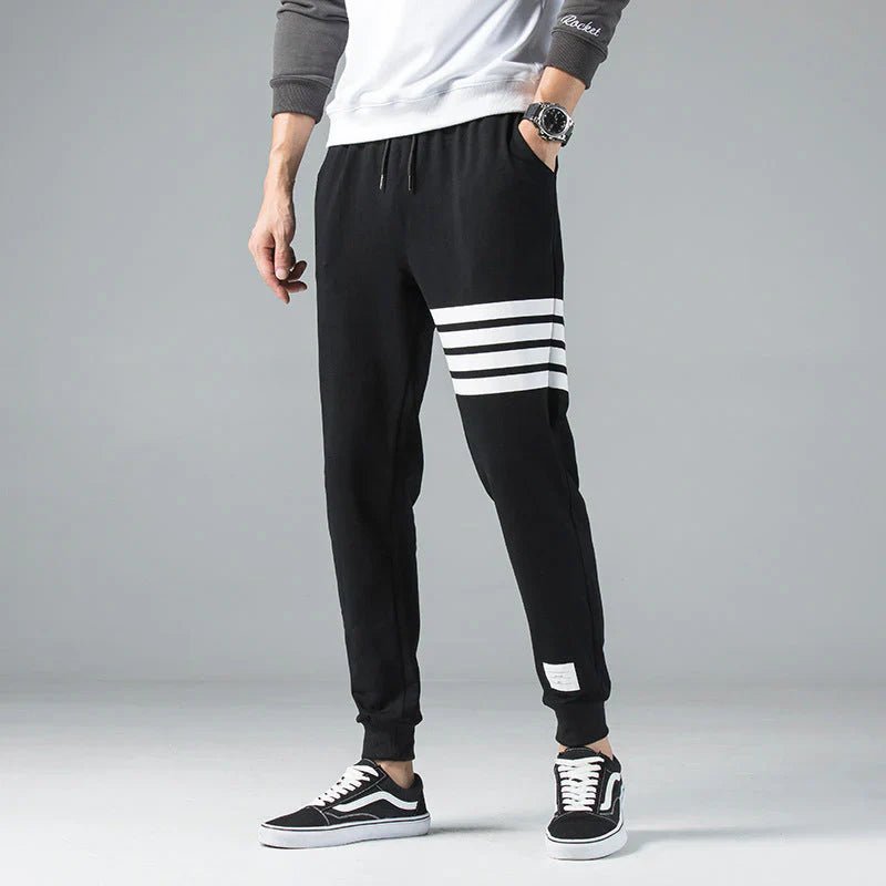Nolan Striped Jogger Sweatpants Structured Fit Breathable Cotton - Blend - Nalani - Fashion Clothing and Decor