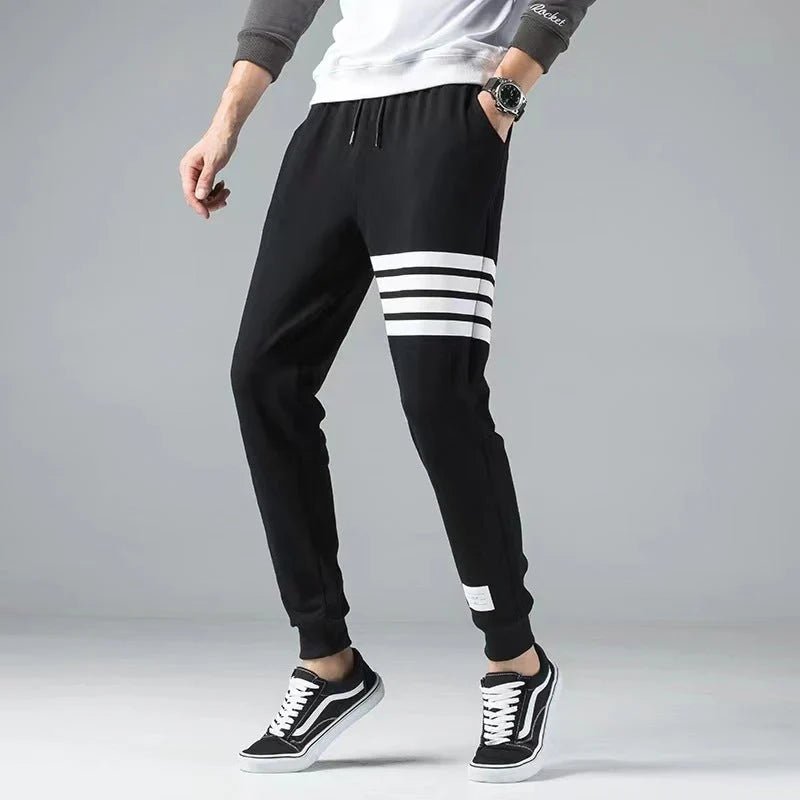 Nolan Striped Jogger Sweatpants Structured Fit Breathable Cotton - Blend - Nalani - Fashion Clothing and Decor