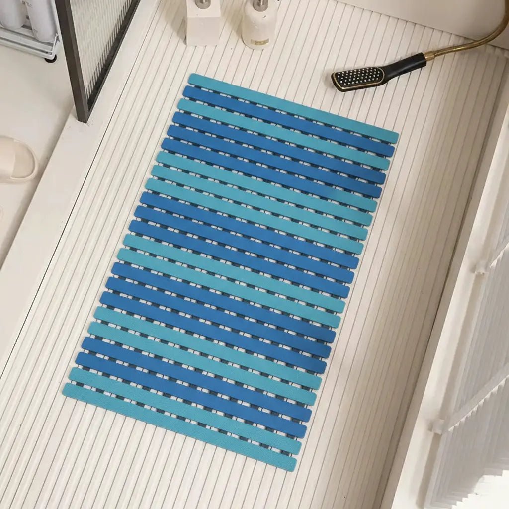 Non-Slip Bath Mat with Suction Cups and Drain Holes – Soft TPE Shower & Bathtub Mat, 16 x 25 in, 4 Colors - Nalani - Fashion Clothing and Decor
