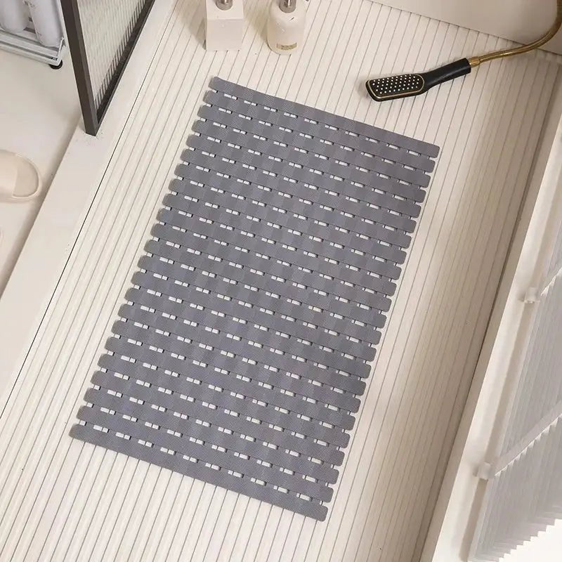 Non-Slip Bath Mat with Suction Cups and Drain Holes – Soft TPE Shower & Bathtub Mat, 16 x 25 in, 4 Colors - Nalani - Fashion Clothing and Decor