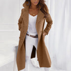 Norvia | Sleeve length lapel mid - length fleece trench coat for women - Nalani - UK Fashion Clothing and Decor