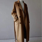 Norvia | Women's oversized women's coat with belt and narrow collar - Nalani - UK Fashion Clothing and Decor