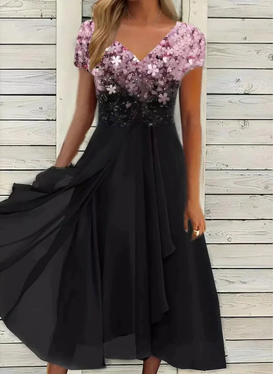Novir | Women's Wedding Evening Dress with Floral Patterns | Maxi - Nalani - Fashion Clothing and Decor