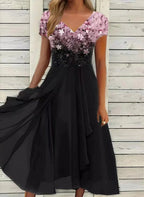 Novir | Women's Wedding Evening Dress with Floral Patterns | Maxi - Nalani - Fashion Clothing and Decor