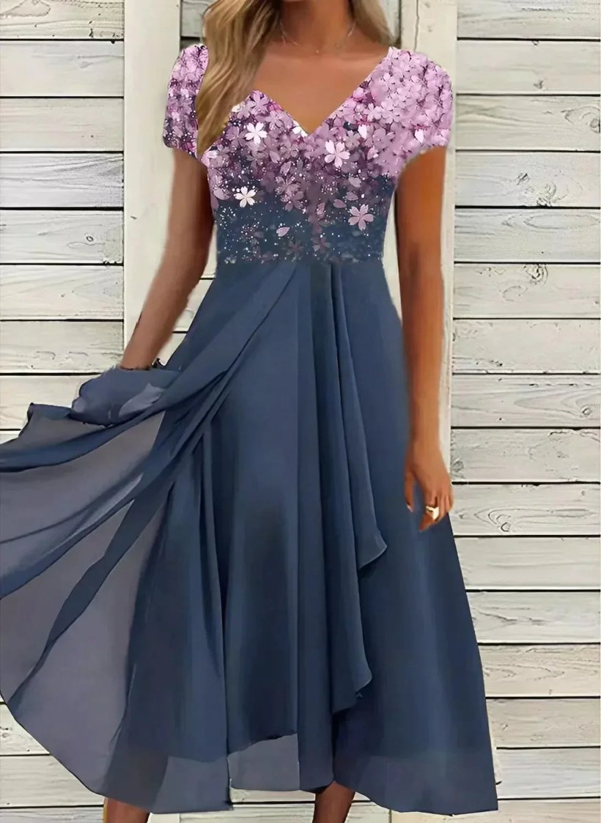 Novir | Women's Wedding Evening Dress with Floral Patterns | Maxi - Nalani - Fashion Clothing and Decor