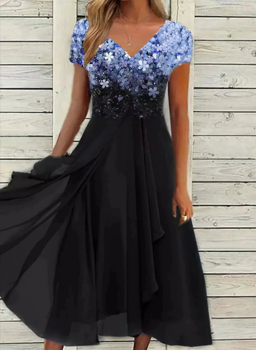 Novir | Women's Wedding Evening Dress with Floral Patterns | Maxi - Nalani - Fashion Clothing and Decor