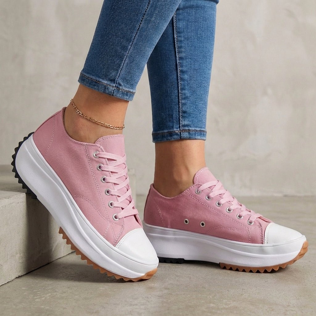 Orthopedic Platform Sneakers With Contrast Toe Cap - Nalani - UK and AUS Fashion Clothing and Decor