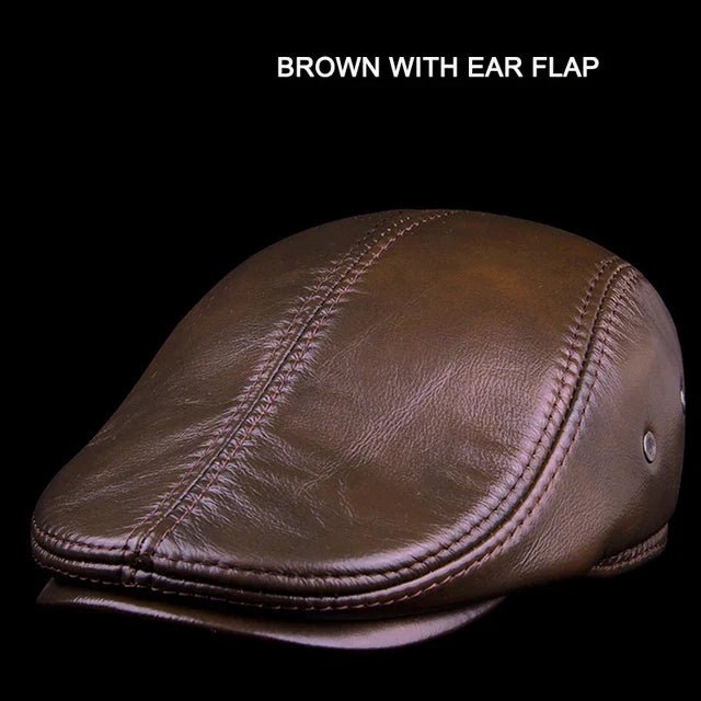 Outdoor Classic Leather Winter Hat For Men Beret Style - Nalani - UK Fashion Clothing and Decor