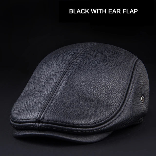 Outdoor Classic Leather Winter Hat For Men Beret Style - Nalani - UK Fashion Clothing and Decor