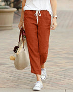 Ovara | Women's Trousers - Relaxed Fit - Elastic Waist with Drawstring - Lightweight Casual Wear - Nalani - UK Fashion Clothing and Decor