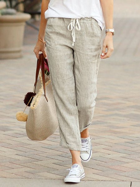 Ovara | Women's Trousers - Relaxed Fit - Elastic Waist with Drawstring - Lightweight Casual Wear - Nalani - UK Fashion Clothing and Decor