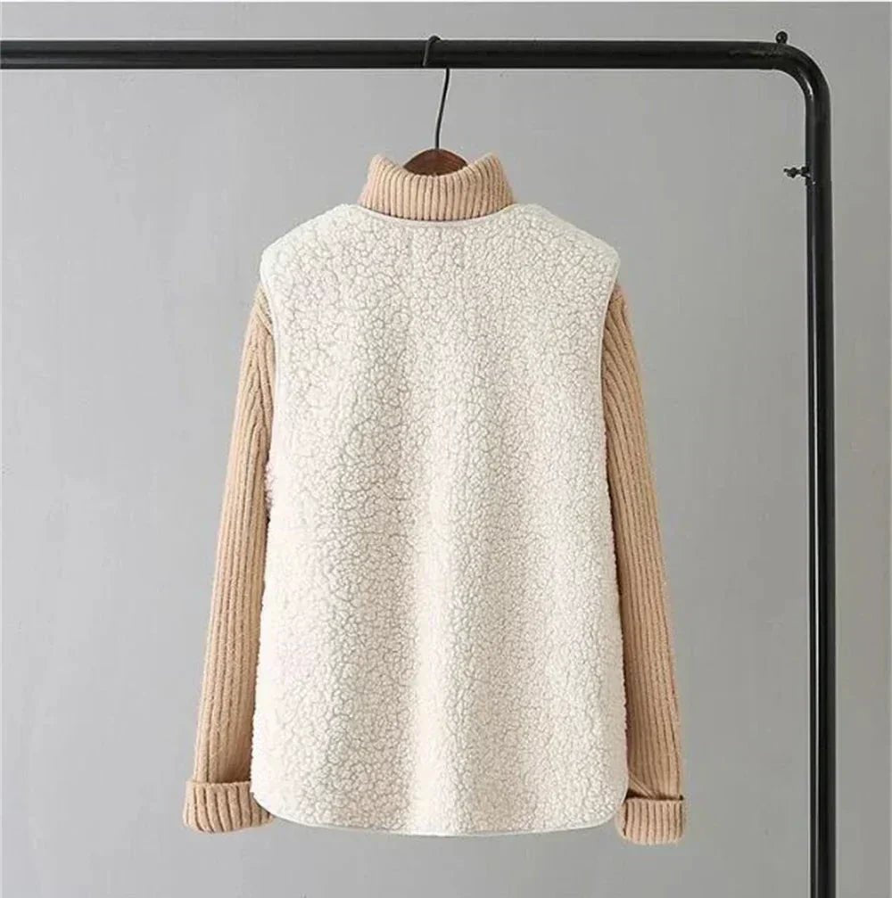 Parsha | Women’s Outfit Set | Ribbed Long Sleeves with V-neck Vest - Nalani - Fashion Clothing and Decor