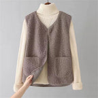 Parsha | Women’s Outfit Set | Ribbed Long Sleeves with V-neck Vest - Nalani - Fashion Clothing and Decor