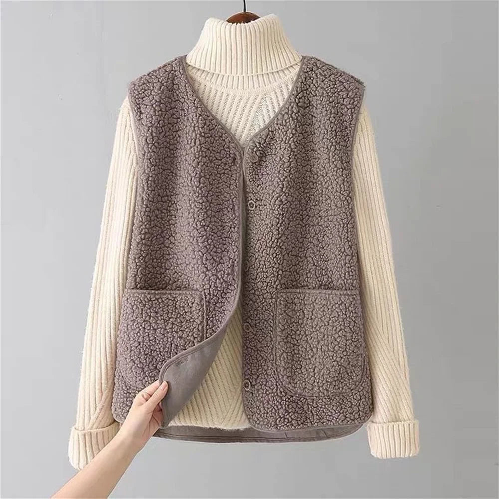 Parsha | Women’s Outfit Set | Ribbed Long Sleeves with V-neck Vest - Nalani - Fashion Clothing and Decor