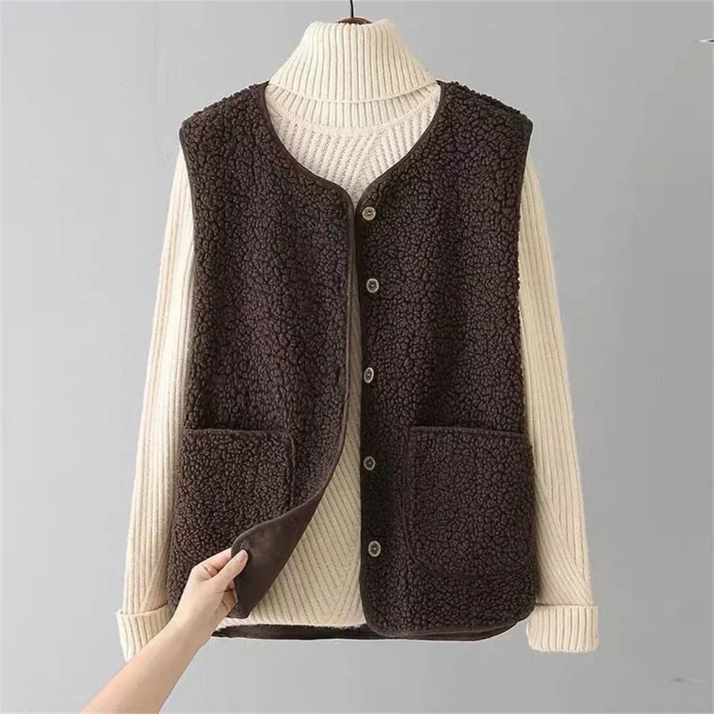 Parsha | Women’s Outfit Set | Ribbed Long Sleeves with V-neck Vest - Nalani - Fashion Clothing and Decor