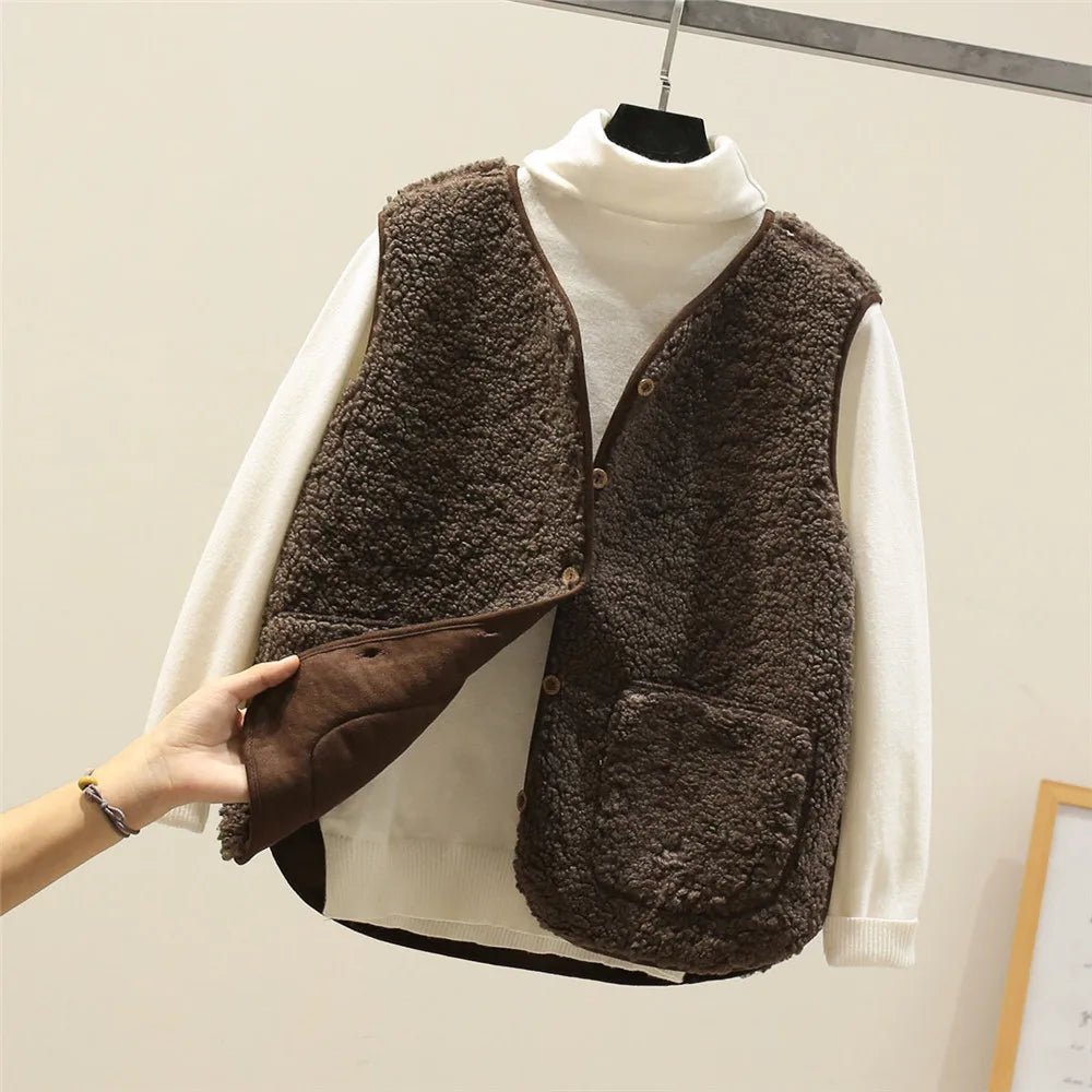 Parsha | Women’s Outfit Set | Ribbed Long Sleeves with V-neck Vest - Nalani - Fashion Clothing and Decor