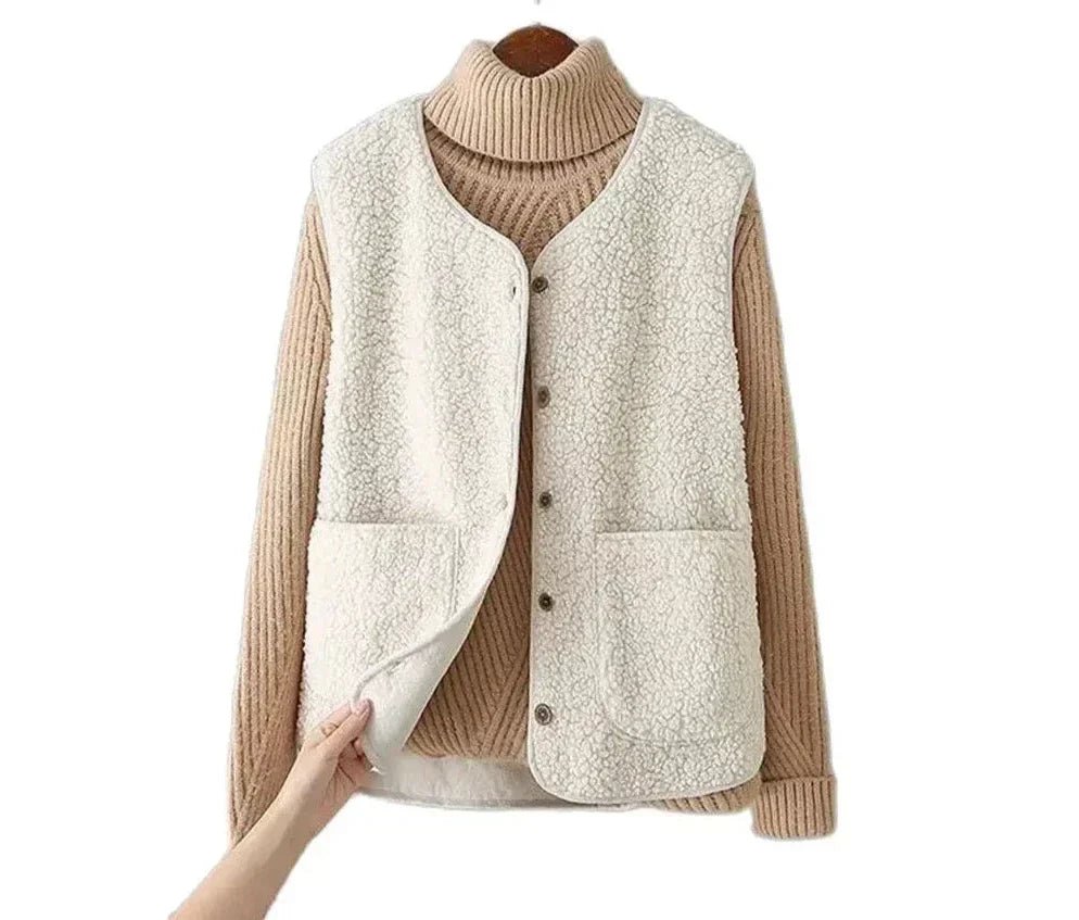 Parsha | Women’s Outfit Set | Ribbed Long Sleeves with V-neck Vest - Nalani - Fashion Clothing and Decor