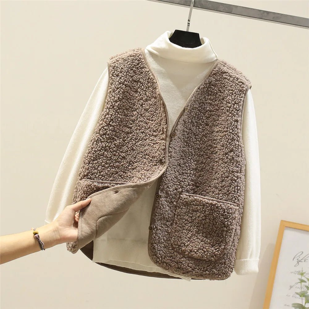 Parsha | Women’s Outfit Set | Ribbed Long Sleeves with V-neck Vest - Nalani - Fashion Clothing and Decor