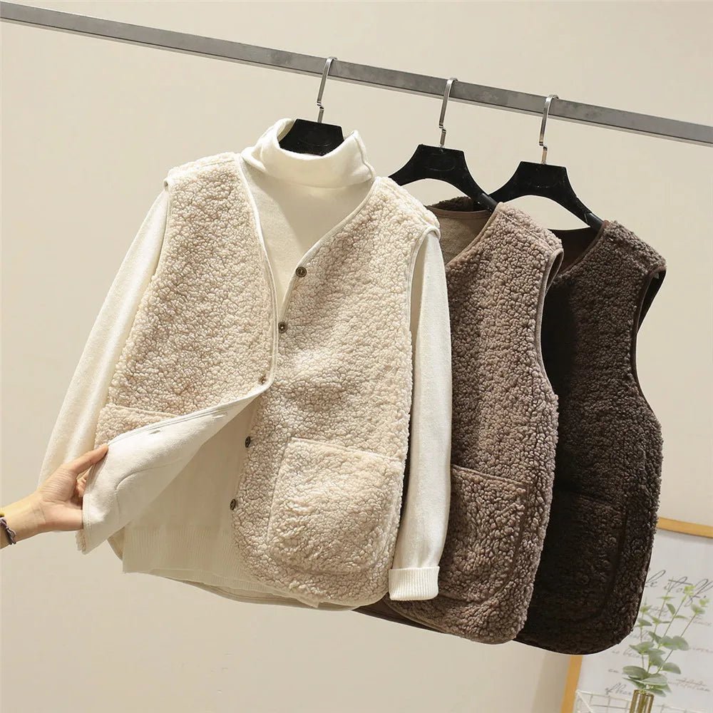 Parsha | Women’s Outfit Set | Ribbed Long Sleeves with V-neck Vest - Nalani - Fashion Clothing and Decor