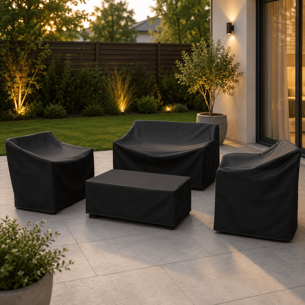 Patio Furniture Cover – Water-Resistant Outdoor Table & Chair Set Cover, Dustproof, Black or Silver, 33 Sizes - Nalani - Fashion Clothing and Decor