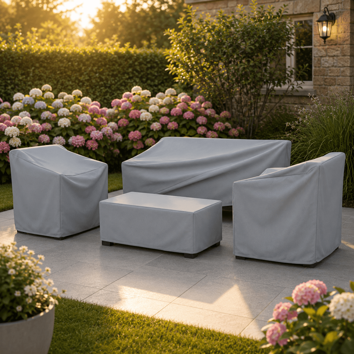 Patio Furniture Cover – Water-Resistant Outdoor Table & Chair Set Cover, Dustproof, Black or Silver, 33 Sizes - Nalani - Fashion Clothing and Decor