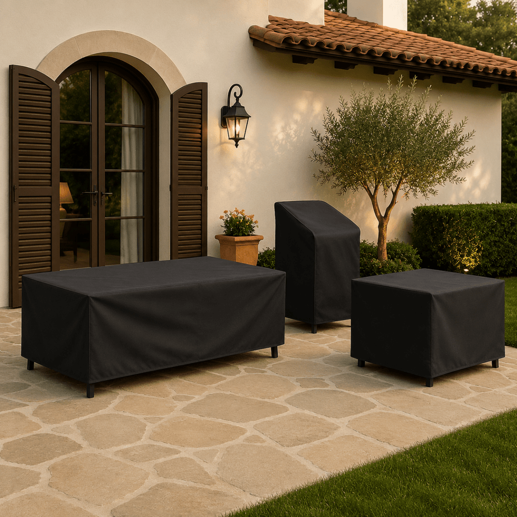 Patio Furniture Cover – Water-Resistant Outdoor Table & Chair Set Cover, Dustproof, Black or Silver, 33 Sizes - Nalani - Fashion Clothing and Decor