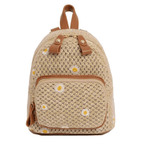 Petite Floré Embroidered Student Bag Handwoven Straw Texture - Nalani - Fashion Clothing and Decor