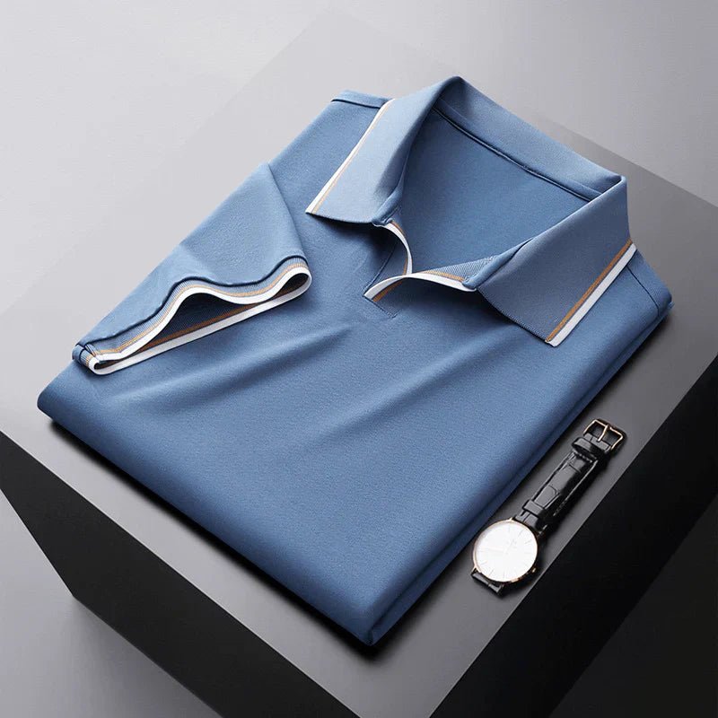 Pique Polo Shirt With Contrast Stripe Tipping Short Sleeve - Nalani - UK Fashion Clothing and Decor