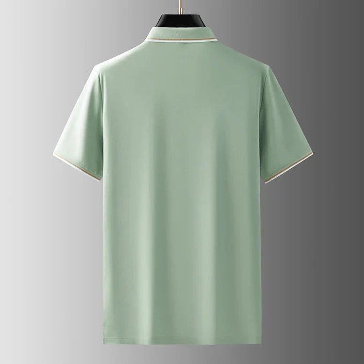 Pique Polo Shirt With Contrast Stripe Tipping Short Sleeve - Nalani - UK Fashion Clothing and Decor