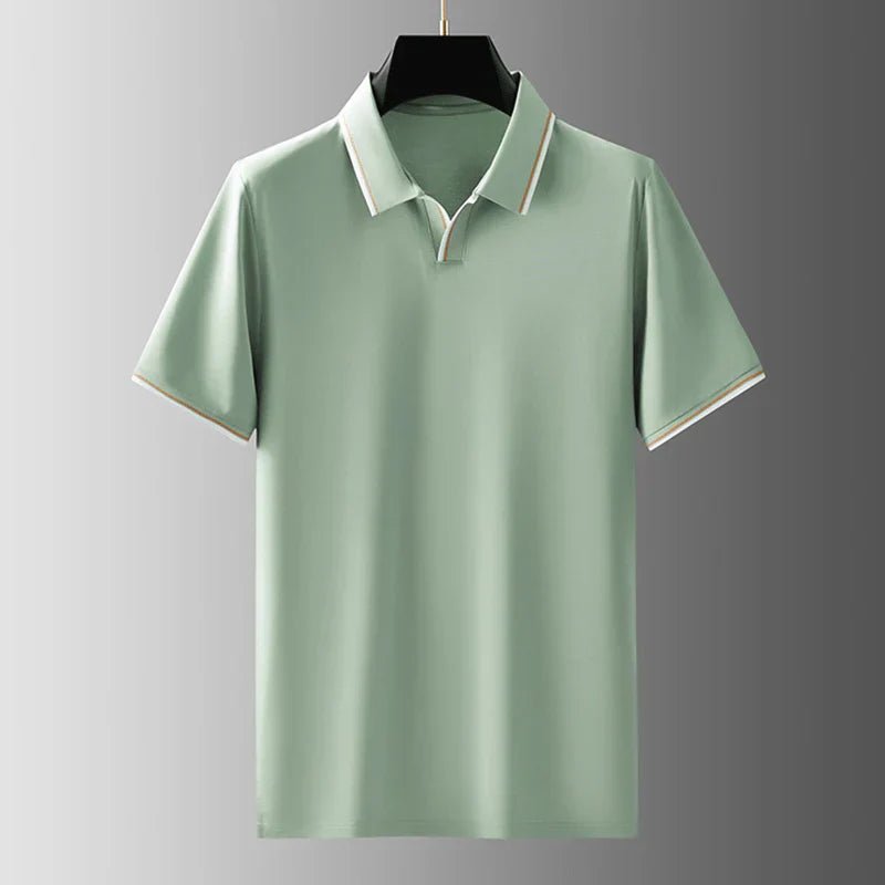 Pique Polo Shirt With Contrast Stripe Tipping Short Sleeve - Nalani - UK Fashion Clothing and Decor