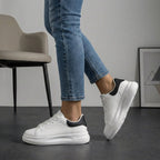 Platform Sneakers With Contrast Heel Tab For All Day Comfort - Nalani - UK and AUS Fashion Clothing and Decor