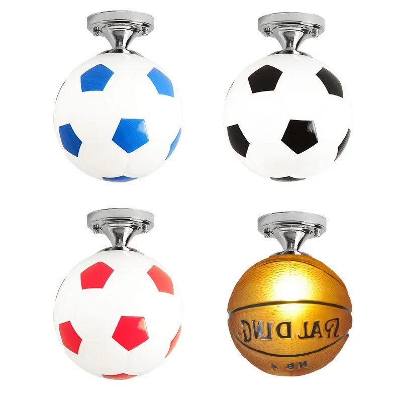 Playful Soccer Ceiling Lamp – Soccer Ball & Basketball Ceiling Light for Boys Room & Kids Bedroom, Dimmable LED Glass Globe – GoalBright - Nalani - Fashion Clothing and Decor