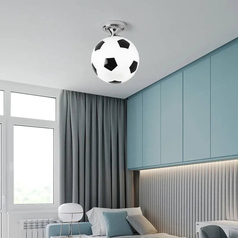 Playful Soccer Ceiling Lamp – Soccer Ball & Basketball Ceiling Light for Boys Room & Kids Bedroom, Dimmable LED Glass Globe – GoalBright - Nalani - Fashion Clothing and Decor