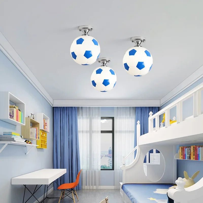 Playful Soccer Ceiling Lamp – Soccer Ball & Basketball Ceiling Light for Boys Room & Kids Bedroom, Dimmable LED Glass Globe – GoalBright - Nalani - Fashion Clothing and Decor