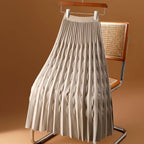 Pleated A Line Midi Skirt With Subtle Embossed Detailing - Nalani - UK and AUS Fashion Clothing and Decor